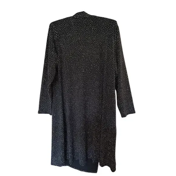 J. JILL Wearever Women’s Black White Polka Dot Faux Wrap Jersey Dress Size PL - Picture 7 of 12